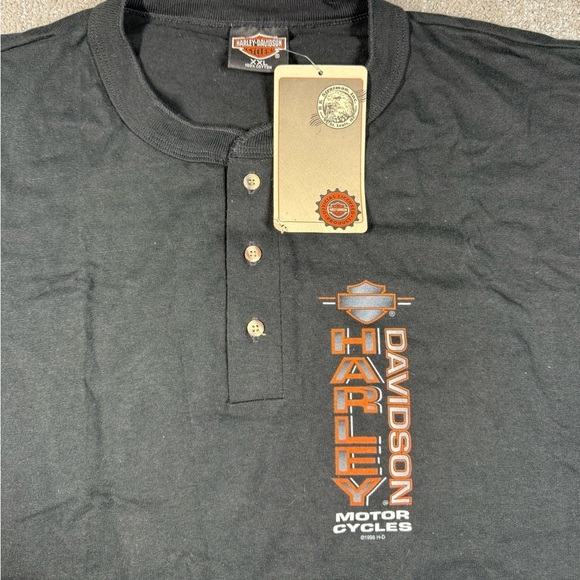 Vintage Harley Davidson Louisville Kentucky Single Stitch 1/4 Button Down Y2K 2X - Picture 2 of 7